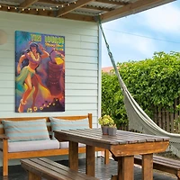 Tiki Lounge Sign Outdoor Canvas Art Print - 24"x36"