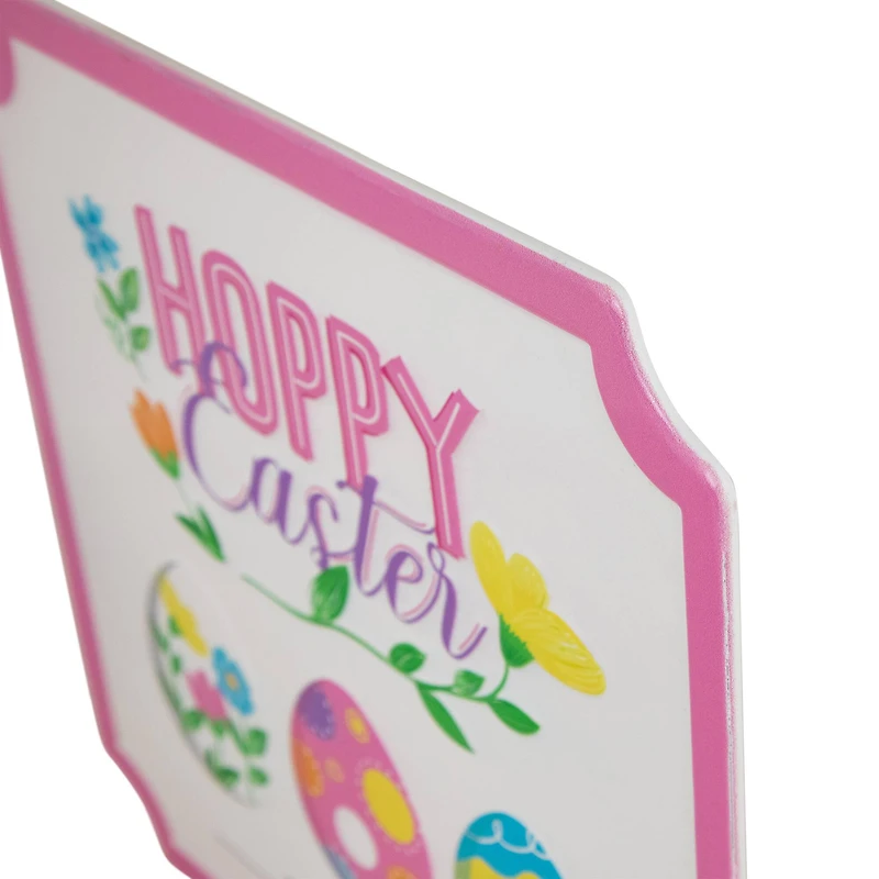 9.75" Hoppy Easter Open Daily Metal Wall Sign