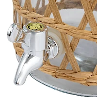 Hello Honey® 5.5qt. Glass Beverage Dispenser with Natural Woven Seagrass Sleeve