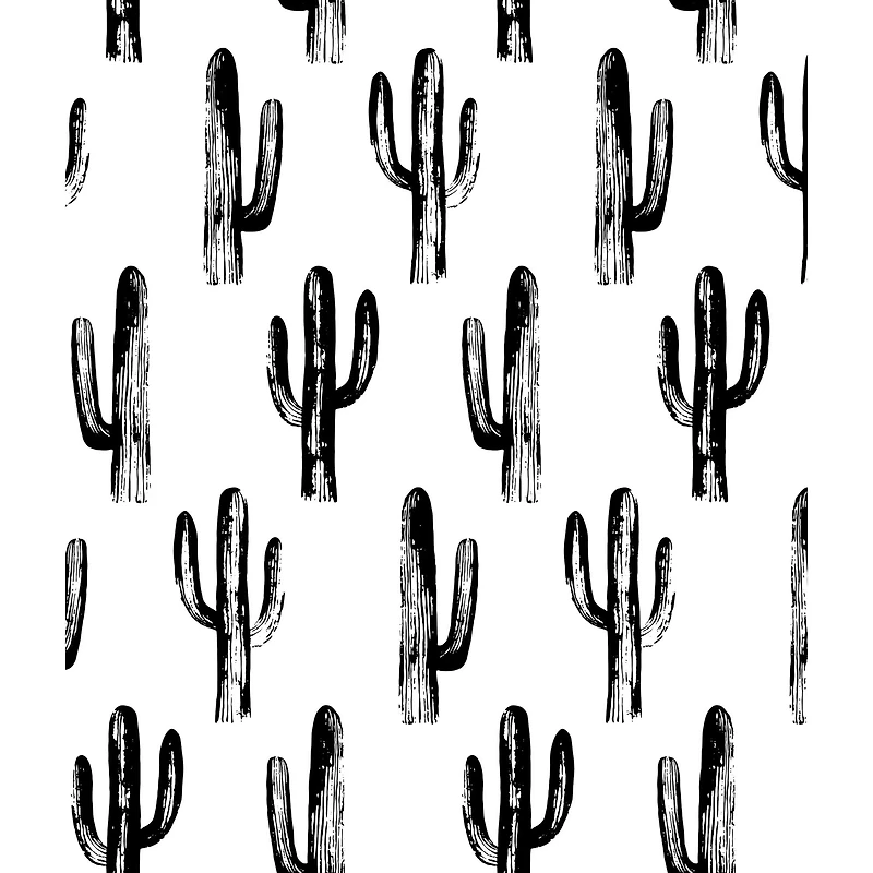 RoomMates Black & White Cactus Tapestry