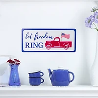 12" Metal Patriotic Let Freedom RING Sign Wall Décor