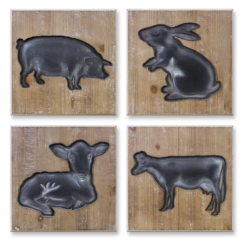 Animal Wall Plaque Set, 4ct.