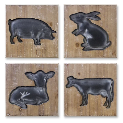 Animal Wall Plaque Set, 4ct.