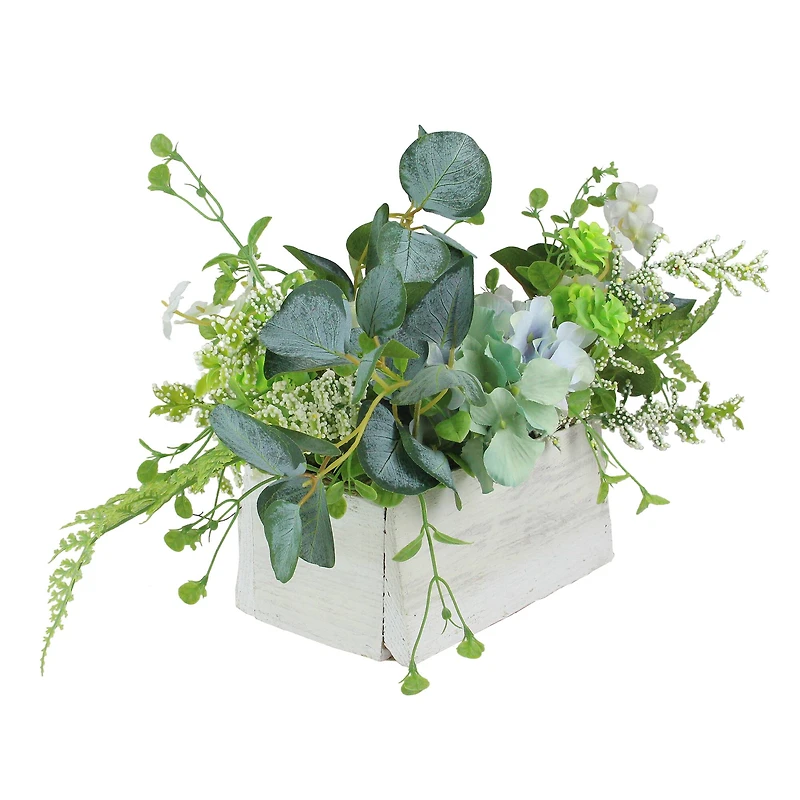 26" Succulent & Foliage Arrangement in Wooden Planter