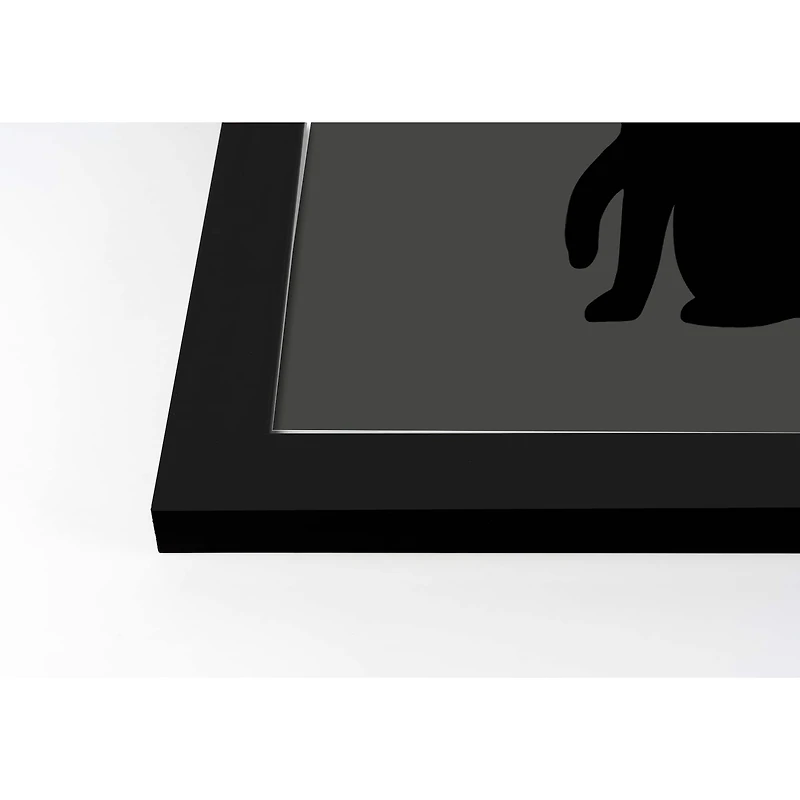 Black Cat Halloween Print in Black Frame