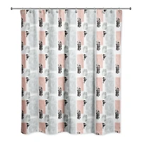 Blue and Pink Abstract 71" x 74" Shower Curtain