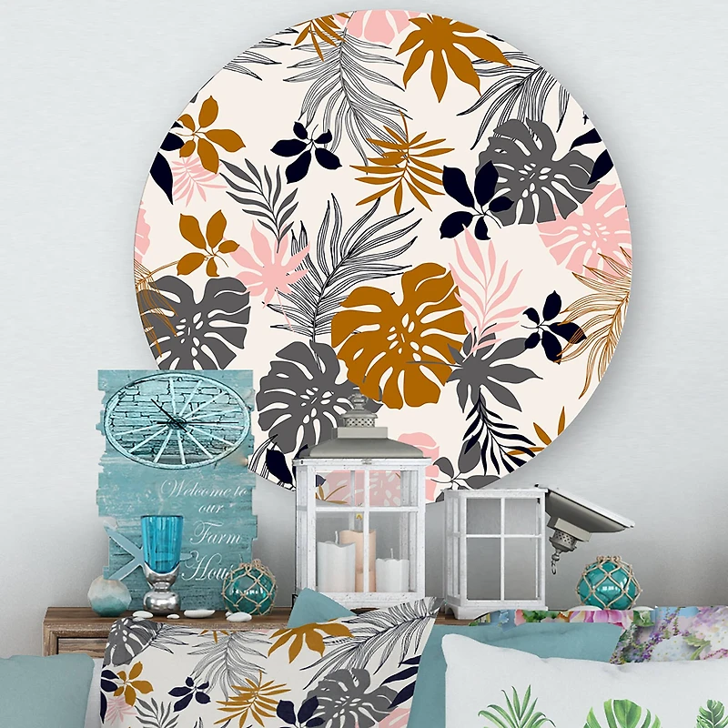 Designart - Tropical Naturepalm Monstera Leaves In Silhouette