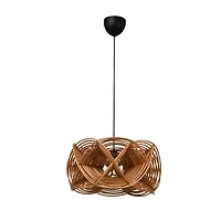 Hello Honey® 21" Natural Modern Woven Rattan Ceiling Light