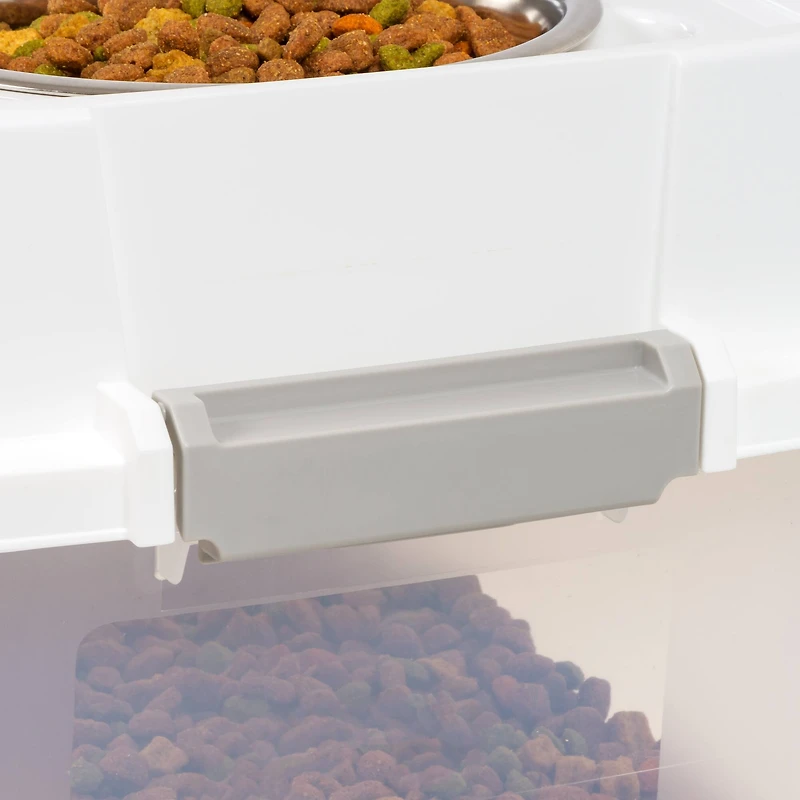 IRIS 45qt. Clear/White/Gray Airtight Elevated Feeder Storage Container