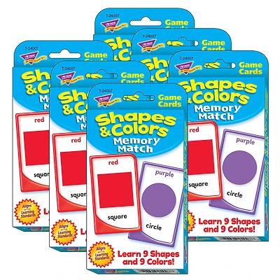 TREND Shapes and Colors Memory Match Challenge Cards, 6 Pack of 56