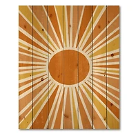 Designart - Minimalist Bright Shining Orange Sun Rays I