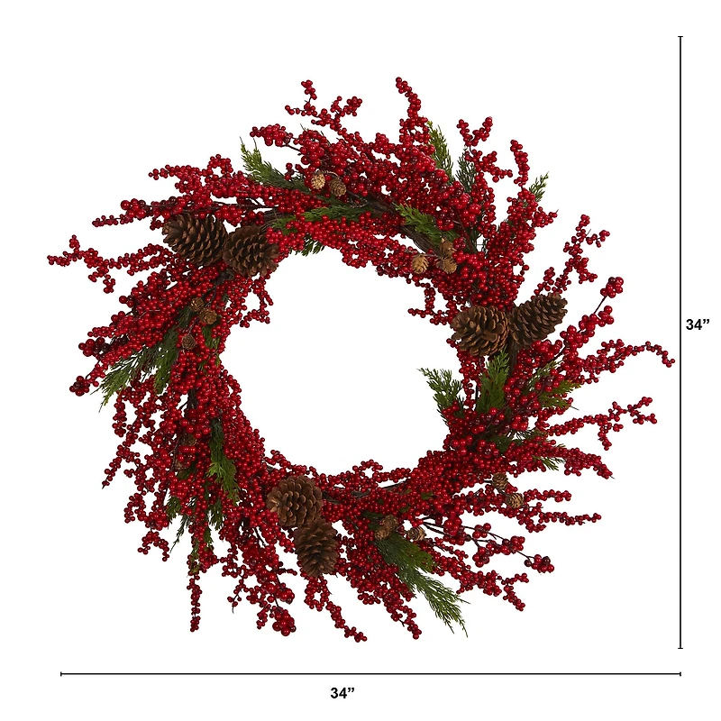 2.8ft. Cypress Berry & Pinecone Wreath