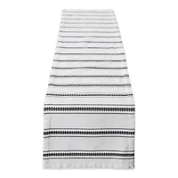 DII® 108" Black Zig Dobby Stripe Table Runner