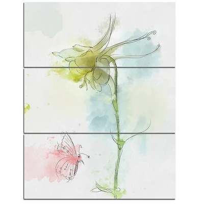 Designart - Bellflower Sketch and Butterfly