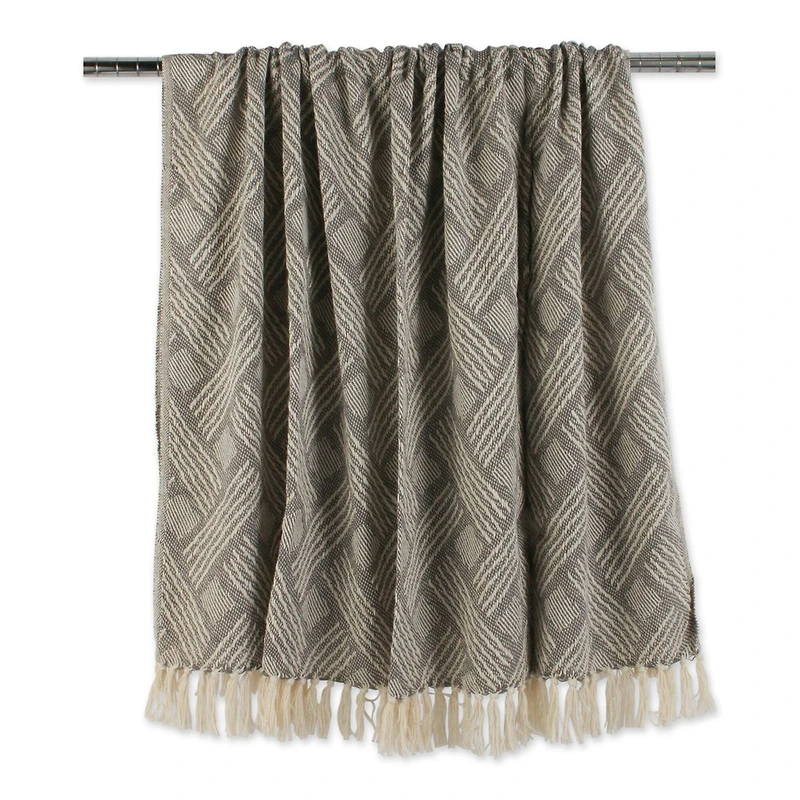 DII® Gray Basket Weave Woven Throw