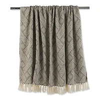 DII® Gray Basket Weave Woven Throw