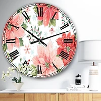 Designart 'Country Flower Snowflakes I Traditional Wall Clock