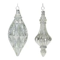 12ct. Glittery Glass Finial Drop Ornaments