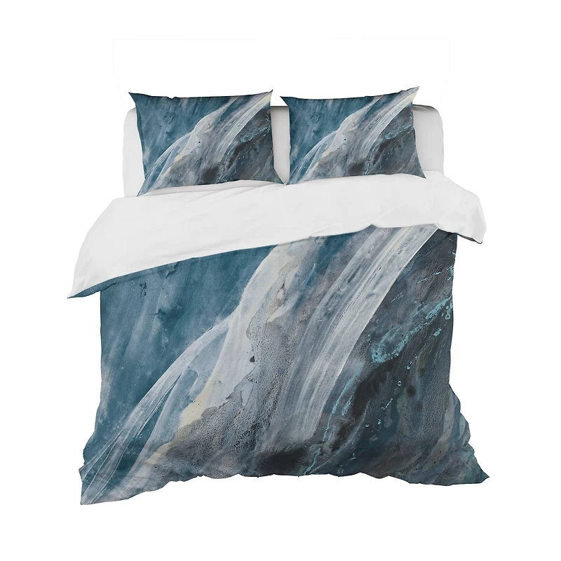 Designart 'Splash Blue Indigo' Geometric Bedding Set