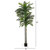 10ft. Potted Green UV Resistant Artificial Double Robellini Palm Tree