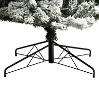 10ft. Pre-Lit Flocked Rock Springs Spruce Artificial Christmas Tree, Clear LED Lights