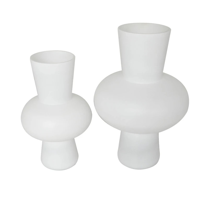 White Glass Trumpet Vase Set