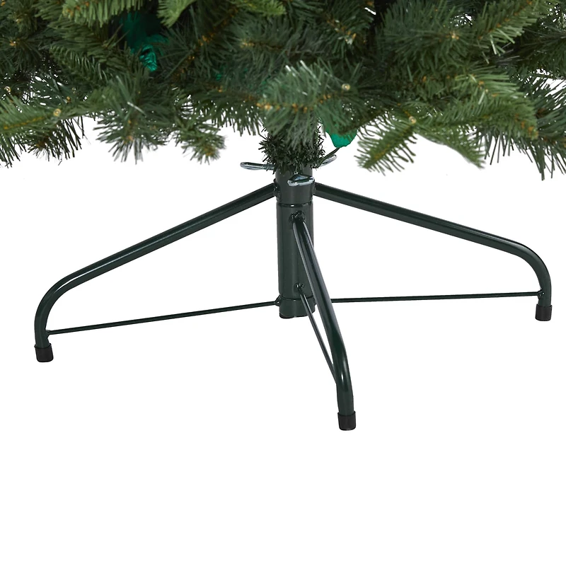 4ft. Pre-Lit Grand Teton Spruce Flat Back Artificial Christmas Tree, Clear LED Lights