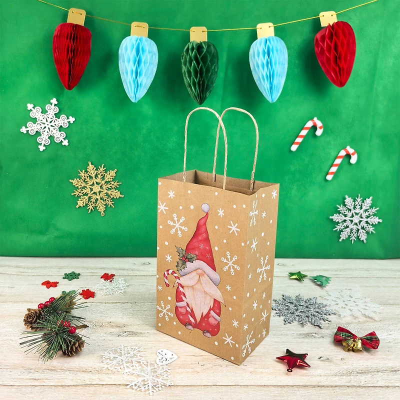 Small Gnome Kraft Gift Bags, 6ct. by Celebrate It™