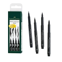 Faber-Castell® PITT® 4 Piece Black Artist Pen Set