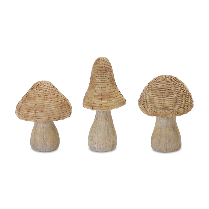 Wicker Mushroom Décor Set
