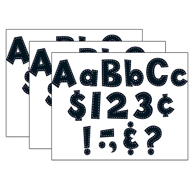 Teacher Created Resources® 4" Fun Font Letters, Black Stitch, 160 Pieces Per Pack, 3 Packs total of 480