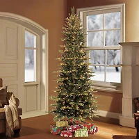6.5ft. Pre-Lit Slim Aspen Fir Artificial Christmas Tree, Clear Lights