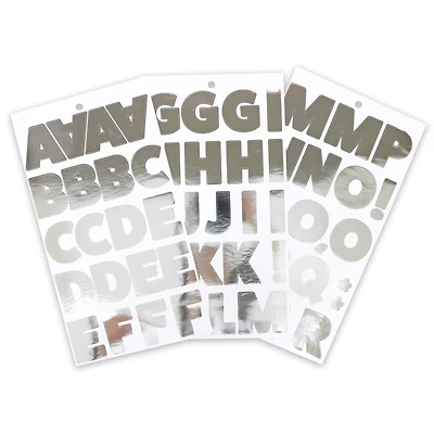 Silver Foil Bold Vinyl Alphabet Sticker Sheets by Recollections™