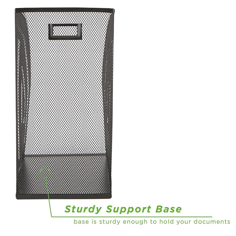 Mind Reader 2 Pack Black Jumbo Metal Mesh File Organizer