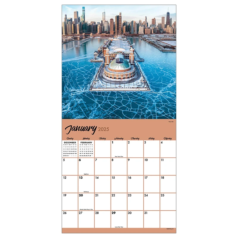TF Publishing 2025 Chicago Wall Calendar