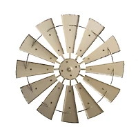 Glitzhome® 28.5" Beige Metal Wind Spinner Wall Décor