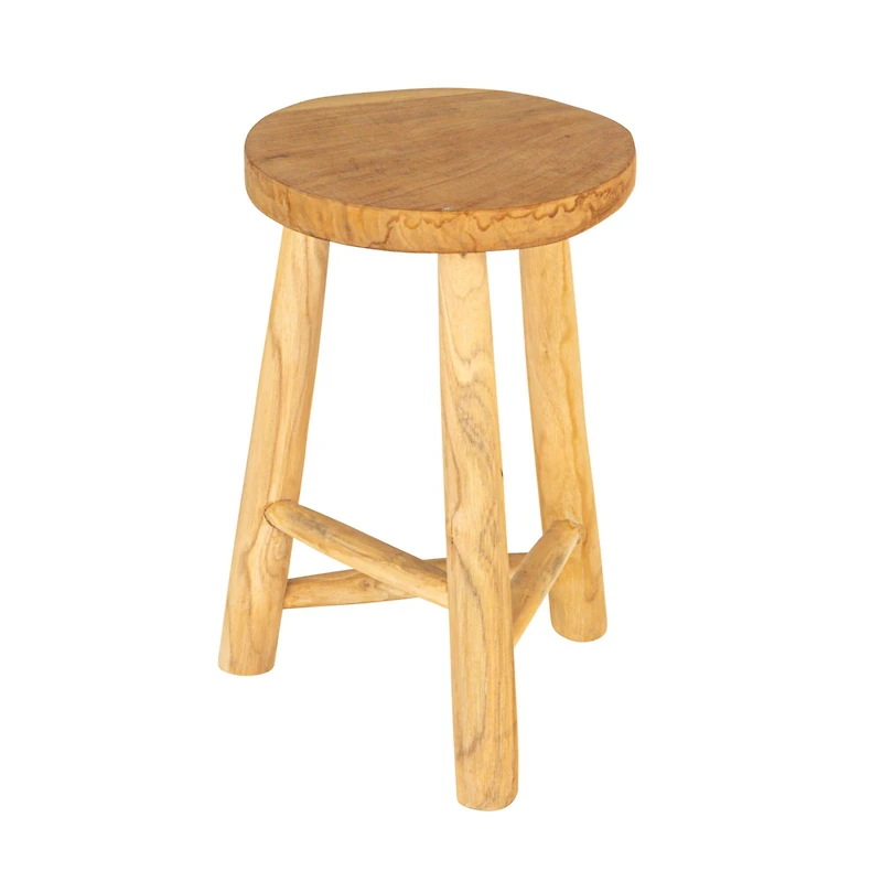 Hello Honey® Natural Bleached Teakwood Round Stool