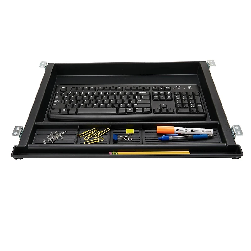 Mind Reader Black Ergonomic Keyboard Under Desk Drawer Tray