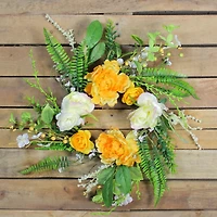 16" Orange & Cream Hydrangea & Rose Wreath