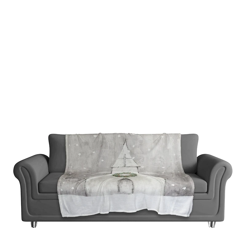 Gray Church 50x60 Coral Fleece Blanket