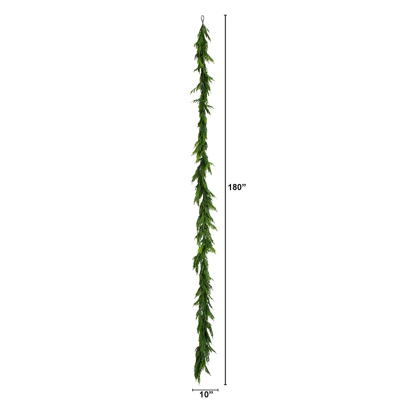 15ft. Artificial Real Touch Norfolk Island Pine Garland with Natural Look