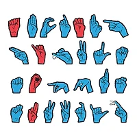 WonderFoam® Magnetic Sign Language Letters Red & Blue 