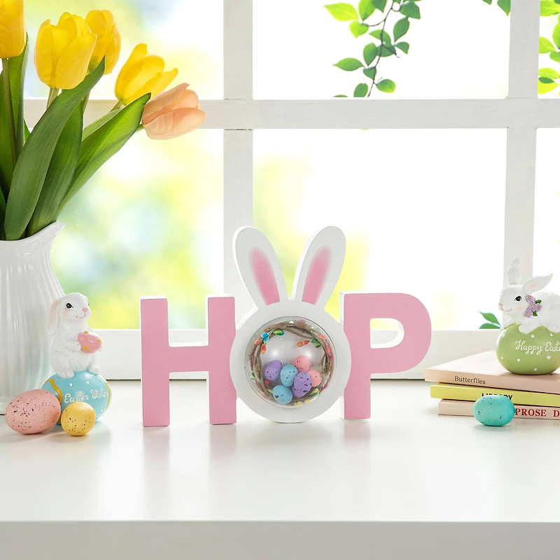 Glitzhome® 10" Easter Wooden Hop Table Décor