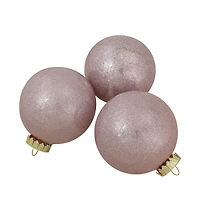 Finial and Glass Ball Christmas Ornaments - 3.25" - Blush Pink - Set of 12