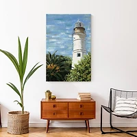 Lighthouse In The Garden 24" x 36" Canvas Wall Art