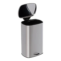 40L Rectangular Stainless Steel Step Trash Can With Lid