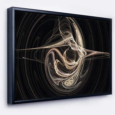 Designart - White Abstract Fractal Design in Black