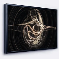 Designart - White Abstract Fractal Design in Black