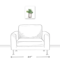 Bucket of Basil  11" x 14" Canvas Wall Art