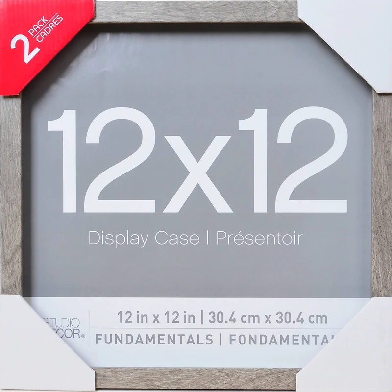 2 Pack Fundamentals 12" x 12" Gray Shadow Box by Studio Décor®